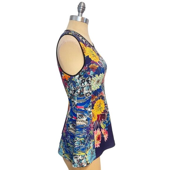 Clover Canyon Floral Peplum Sleeveless Top Size Medium - Picture 2 of 5